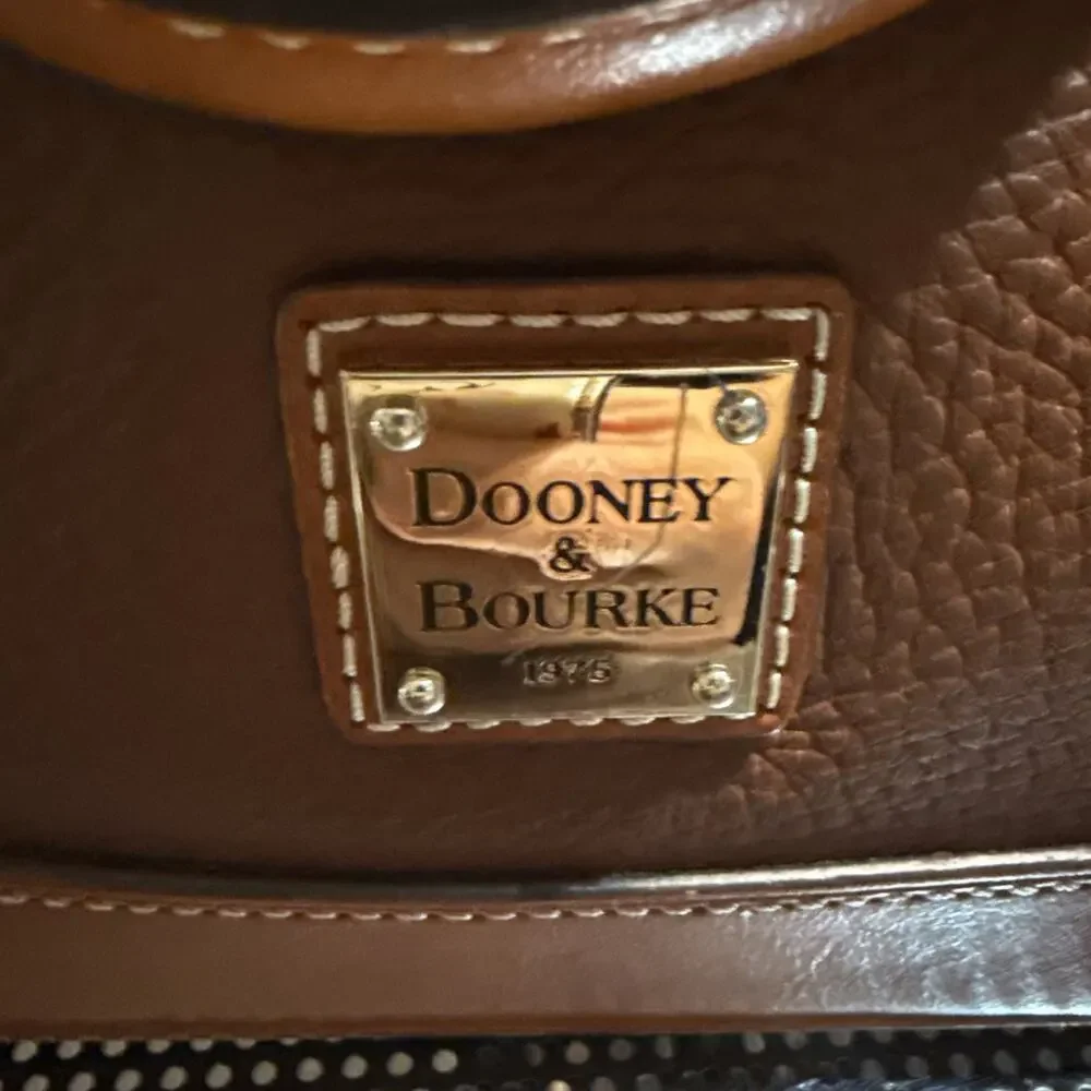 Dooney & Burke Pebble Leather Zip Zip Satchel Caramel Brown Shoulder Handbag